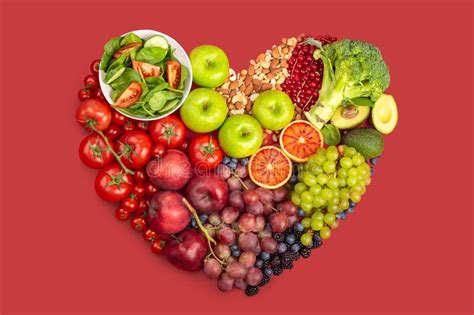 Healthy Food In Heart Shape Stock Photo Image Of Cuisine Background