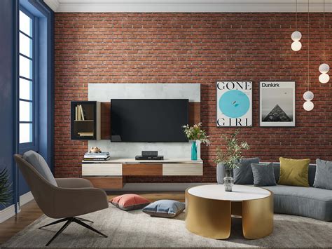 Brick Wallpaper Living Room Design Baci Living Room