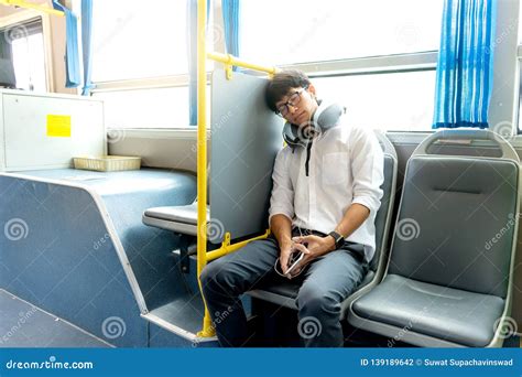 People Get Sleep In The Bus Stock Photo Image Of Long Asian 139189642