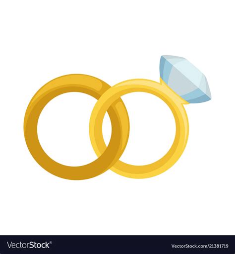 Gold Wedding And Engagement Rings With Diamond Vector Image