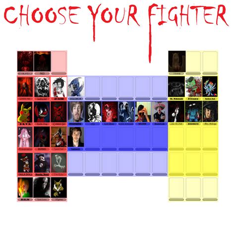 Creepypasta Fighting Game Character Select Screen By Ronmart12 On