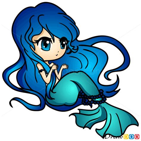How To Draw Blue Haired Mermaid Mermaids