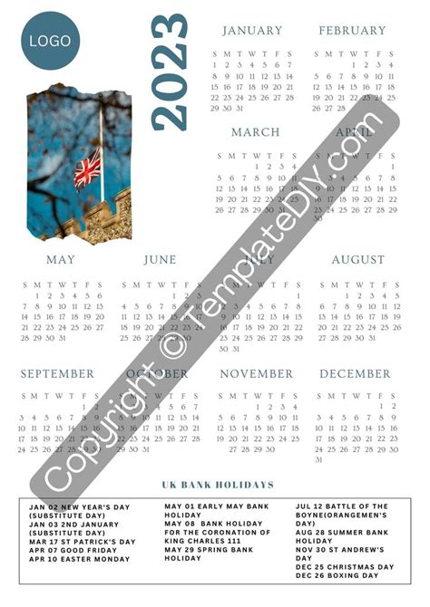 Uk Bank Holiday Calendar 2023 Printable Template In Pdf And Word