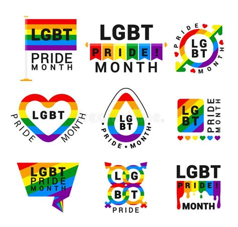 lgbt pride movement flat vector logos set stock vector illustration of parade icon 167795686