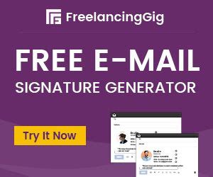 Provided by hubspot, your signature will be compatible with a variety of platforms, including gmail, outlook, and apple mail. https://www.freelancinggig.com/free-email-signature ...