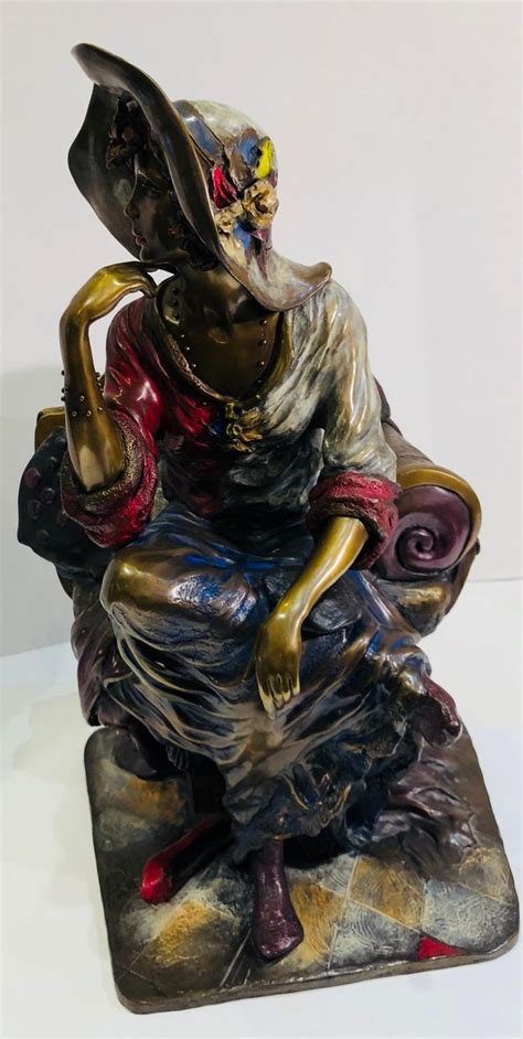 Original Isaac Maimon Bronze Polychrome Sculpture At The Ball Limited