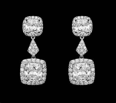 Stunning Silver Plated Pave Cz Wedding And Formal Jewelry Set Cz