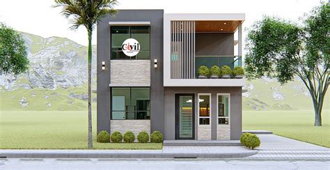 2 Storey Modern Minimalist House Design 65m X70m With 3 Bedroom