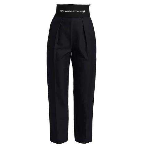 Alexander Wang Logo Elastic Waist Wide Leg Pants EvaChic