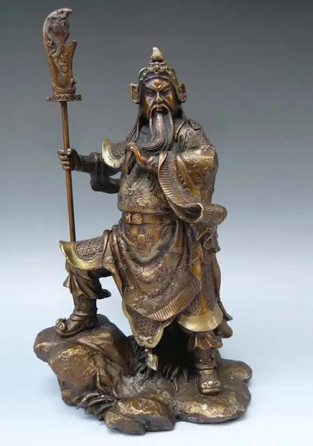 10 Chinese Bronze Warrior God Guan Yu Statue In Statues And Sculptures