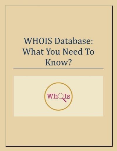 Whois Database What You Need To Know