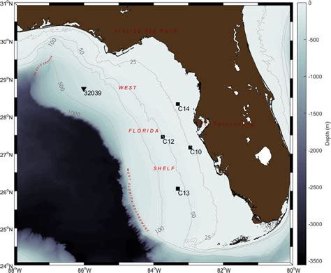 Overview Of The West Florida Shelf Study Region In The Eastern Gulf Of