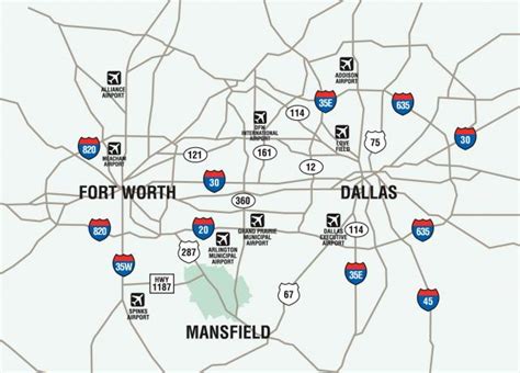 Dallas Fort Worth Metroplex Map Dallas Fort Worth Texas Athletic