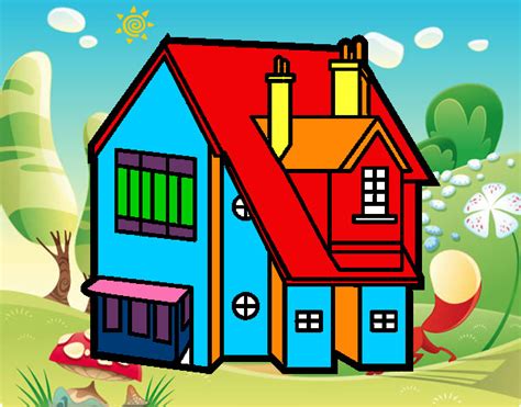 Desenho De Casa Unifamiliar Pintado E Colorido Por Nagib O Dia 06 De