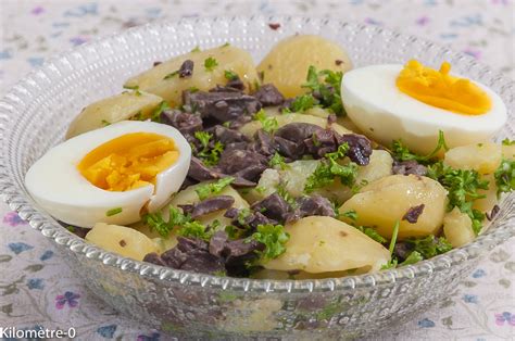 Salade de pommes de terre aux gésiers de canard et aux oeufs Kilomètre 0