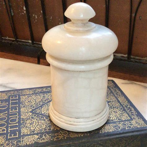 Gorgeous White Alabaster Jar With Lid Etsy