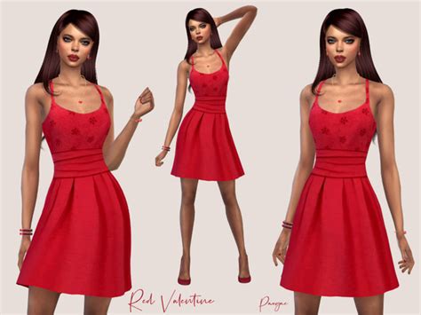 Red Valentine Dress By Paogae At Tsr Sims 4 Updates