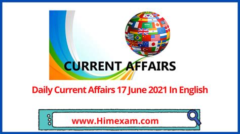 Daily Current Affairs 17 June 2021 In English