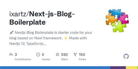 Github Ixartz Next Js Blog Boilerplate Nextjs Blog Boilerplate Is Starter Code For Your
