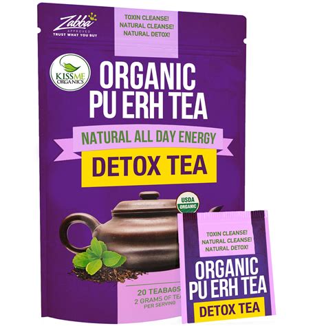 Kiss Me Organics Pu Erh Detox Tea Premium Quality Fermented Organic
