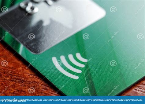 Contactless Credit Card Sign Close Up Soft Focus New Technologies