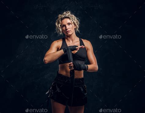Portrait Of Expirienced Female Boxer In Photo Studio Stock Photo By