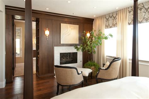 Robeson Design Master Bedroom Fireplace Transitional Bedroom San