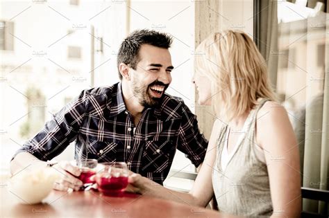 Couple Flirting In A Bar High Quality People Images ~ Creative Market