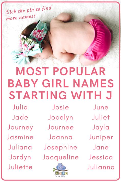 If you want to give your new son a timeless and traditional name, choose from john and james, or joey and jordan. Baby Girl Names That Start With J