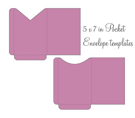 Simple Blank Pocket Envelope 5x7 SVG Templates Quinceanera Etsy