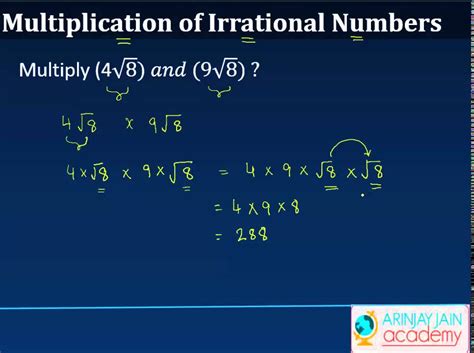 Multiplying Irrational Numbers Worksheet