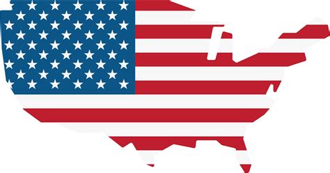 Esquema Del Mapa De Estados Unidos En La Bandera De Estados Unidos