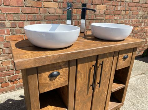Hand Crafted Double Basin Vanity Unit Wash Stand His And Etsy Uk