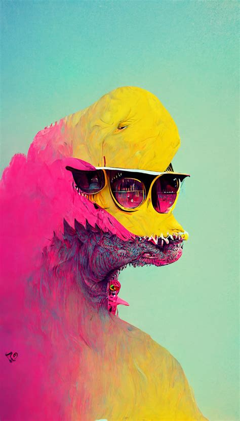 Somnai On Twitter `trippy Godzilla Wearing Sunglasses`