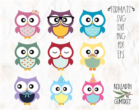 Download owl bundle svg, colorful owl svg, owl clipart, kids owl party decoration clipart svg, owl ...