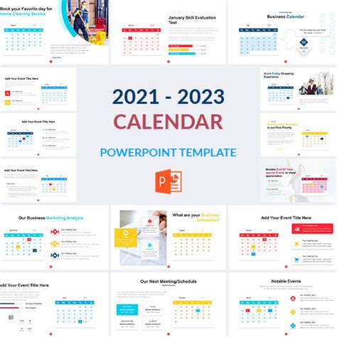2021 2023 Calendar Powerpoint Template Etsy