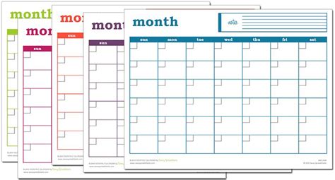 Blank Monthly Calendar Excel Template Blank Monthly Calendar Excel