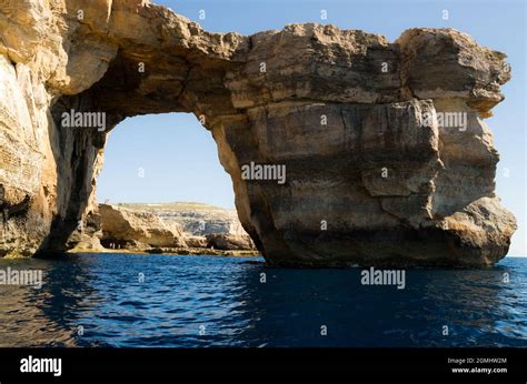 The Azure Window A Rock Formation At The West Coast Of Gozo One Of