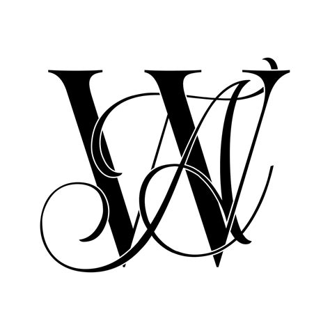 Wa Aw Monogram Logo Kalligrafisch Handtekeningpictogram Bruiloft