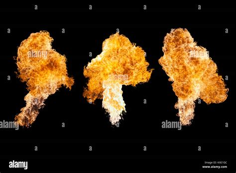 Fire Explosion Isolated On Black Background Stock Photo Alamy