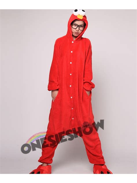 Rot Cookie Monster Kigurumi Onesie Pyjamas Weich Flannel Unisex Tier Kost Me F R Damen Herren