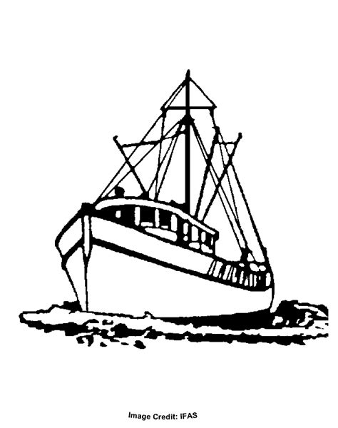 Fishing Boat Free Coloring Pages For Kids Printable Colouring Best