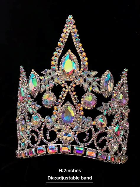Beauty Large Rhinestone Tiara Crystal Tiaras Pageant Miss World Royalty