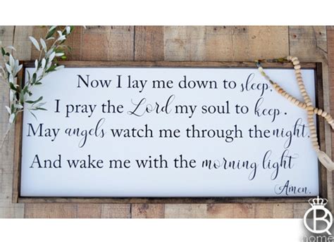 Now I Lay Me Down To Sleep 16x36 Framed Wood Sign Queenbhome