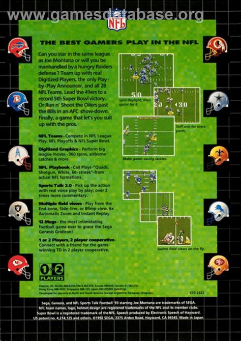 Nfl Sports Talk Football 93 Starring Joe Montana Sega Genesis
