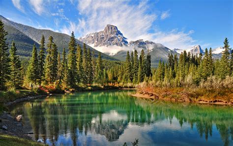 Natural Scenery Of The Canadian Forest Lake Wallpaper