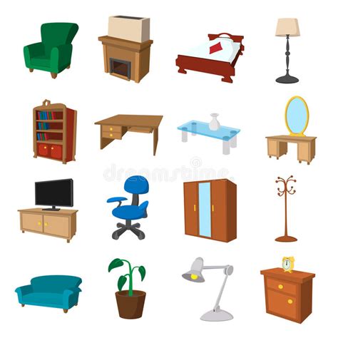 Cosas de casa fue una de las series más veteranas de la televisión de estados unidos. Furniture Cartoon Icons Set Stock Vector - Illustration of ...
