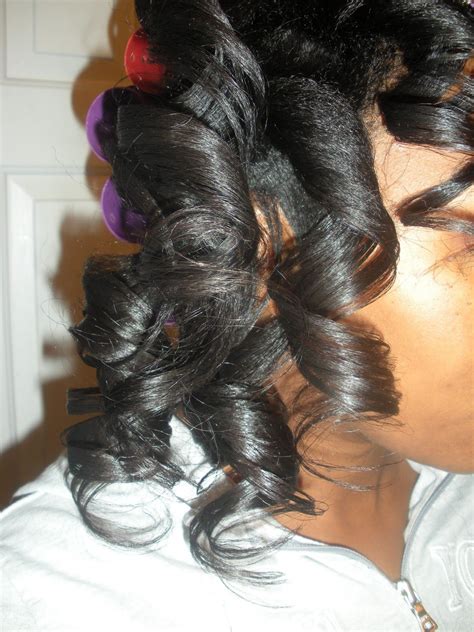 The secret of the perfect curls.bubble wrap! Roller Setting Relaxed Hair | removed the rollers, wrapped ...