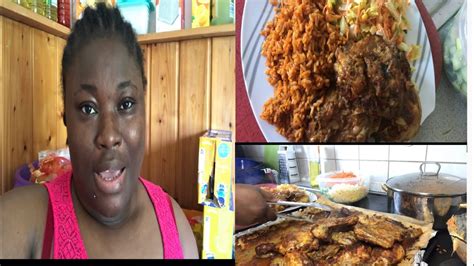 Healthy food is near and around us. Jollof rice. Salad and chicken. Cook with me - YouTube