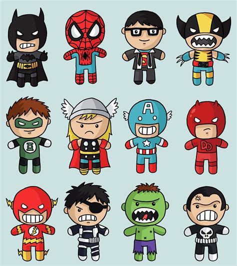 Pix For Chibi Superheroes Desenhos De Super Herois Super Herói